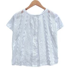 Sea Luna Eyelet Lace Back Combo Tee Top Size XS